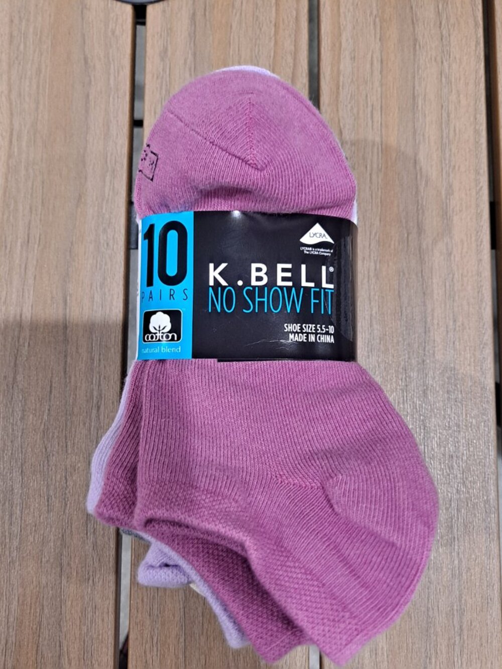 K Bell Women's No Show Sock, 20 pair, Multicolor, Size 5.5-10, NWT